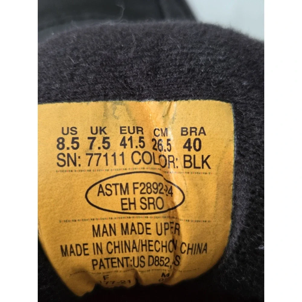 Skechers‎ Work Relaxed Fit Slip Resistant Memory Foam Shoes Men's 8.5 Black